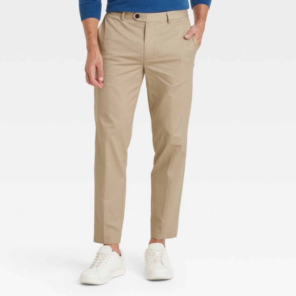 Men's Extended Tab Slim Fit Trousers - Goodfellow & Co Khaki 32x32 J226967